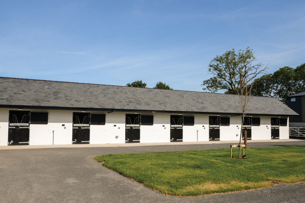 stables Stable block with black stable doors